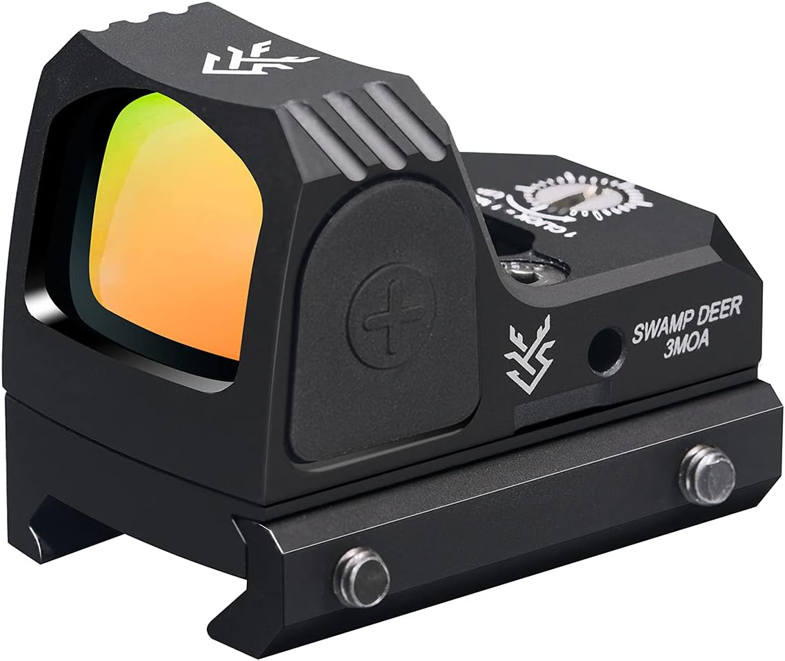 Red Dot Sight, 3 MOA Red Dot Scope, Multi Coated Scope Optic，Adjustable Brightness Reflex Sight, red dot Optic with Picatiinny Rail Mounts Pack of 2