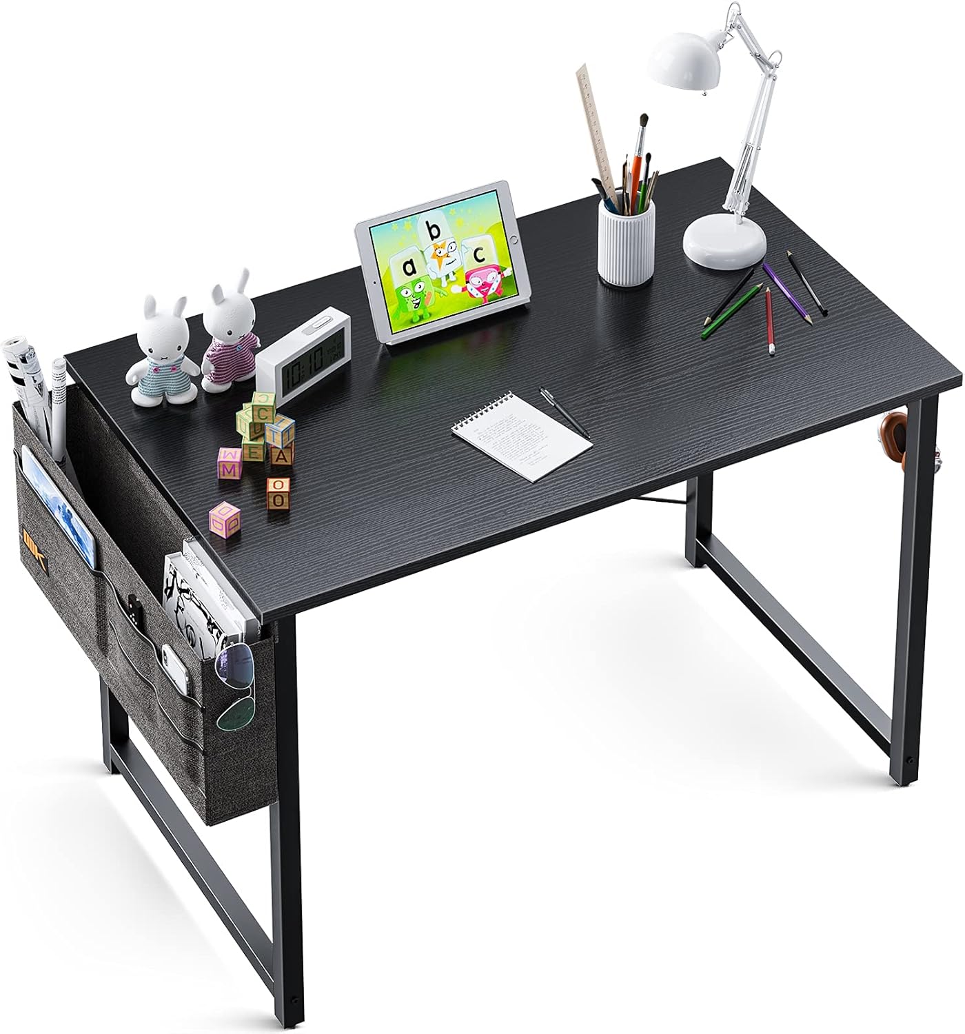 ODK 63 inch Super Large Computer Writing Desk Gaming Sturdy Home Office Desk, Work Desk with A Storage Bag and Headphone Hook, Black