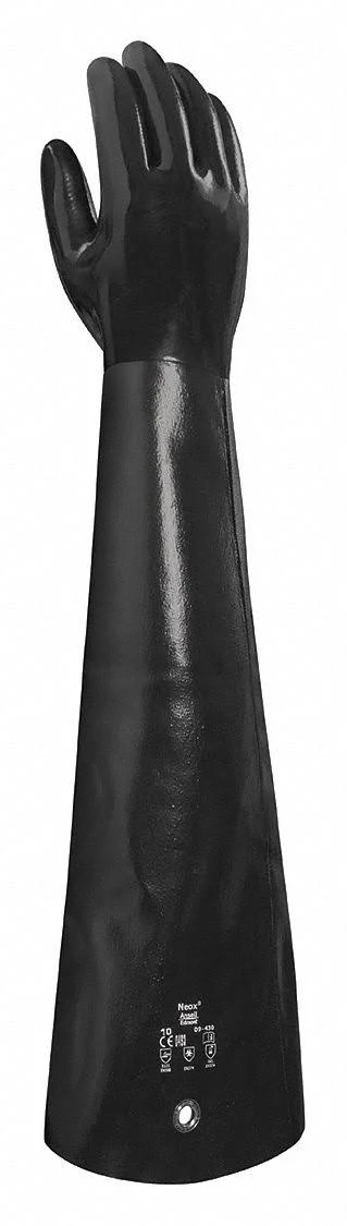 Ansell Smooth Black Chemical Resistant Gloves,10 09-430