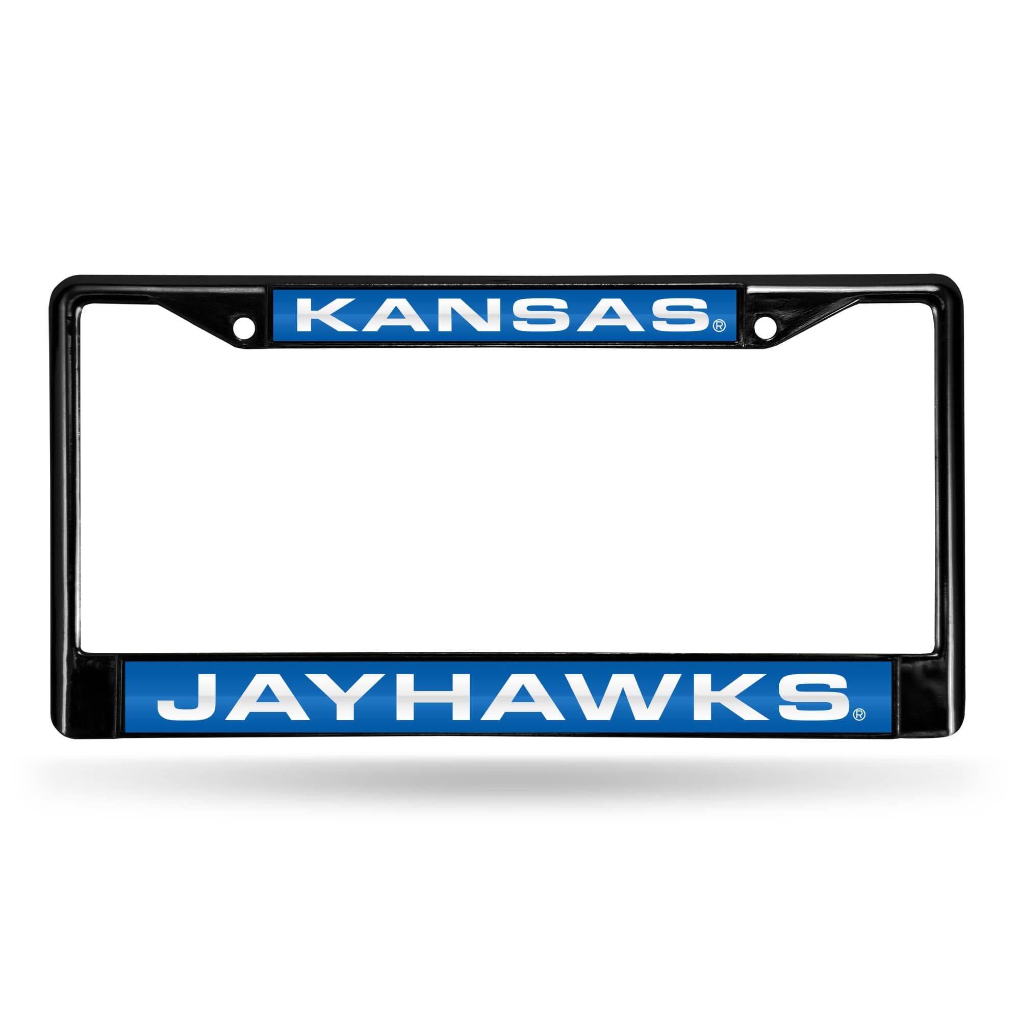 6x22 x 12x22 Black and Blue College Kansas Jayhawks License Plate Cover at christmas.com