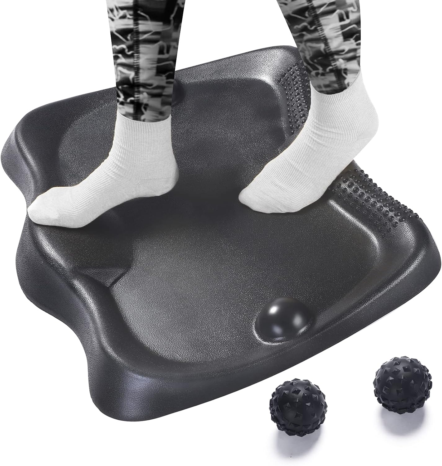 Standing Desk Mat, Anti Fatigue Standing Mat with 2 Massage Balls Ergonomic Mat for Office,Home(Large Standing Floor Mat, 22.4inch27inch) Pack of 2