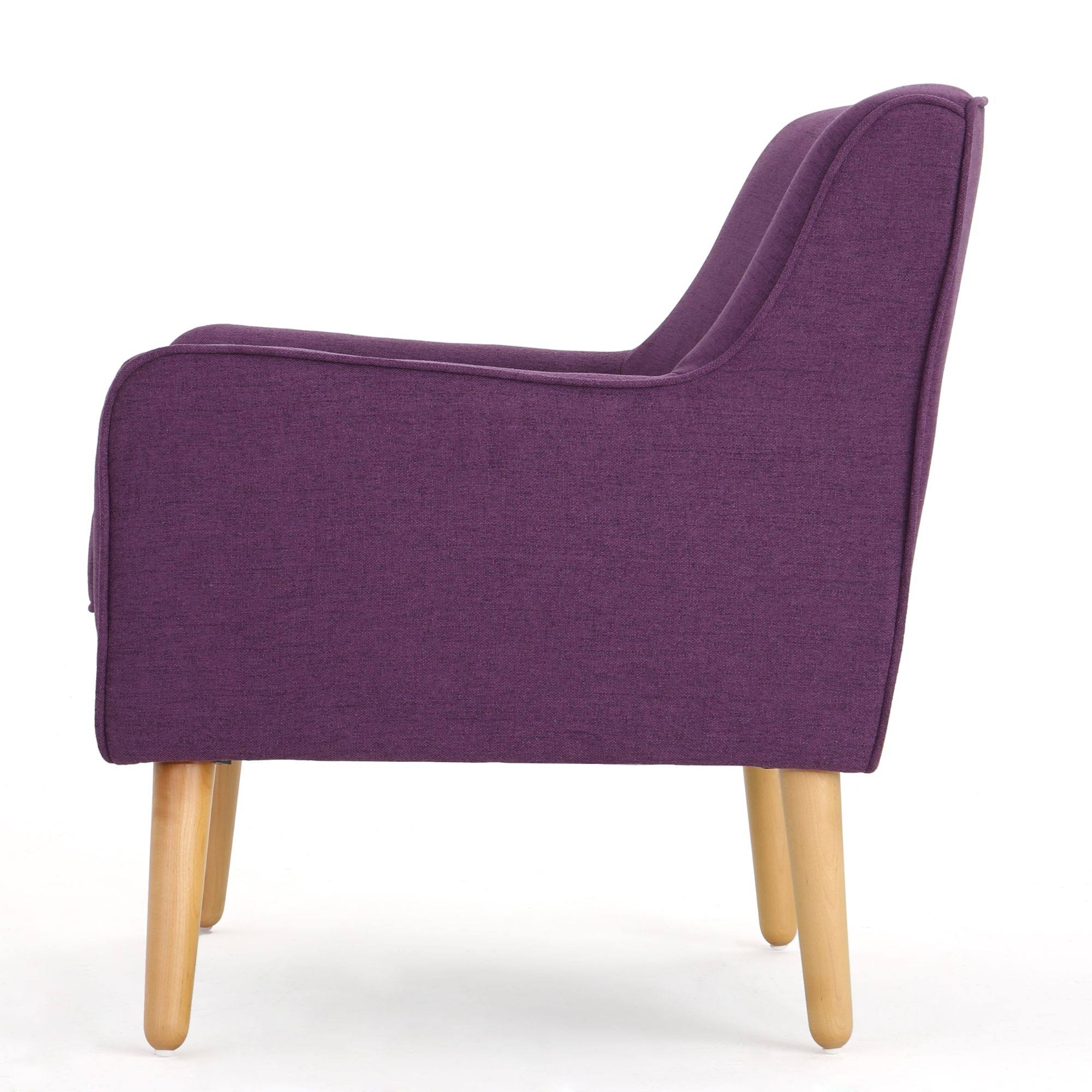 31x22 Purple and Beige Contemporary Tufted Back Armchair