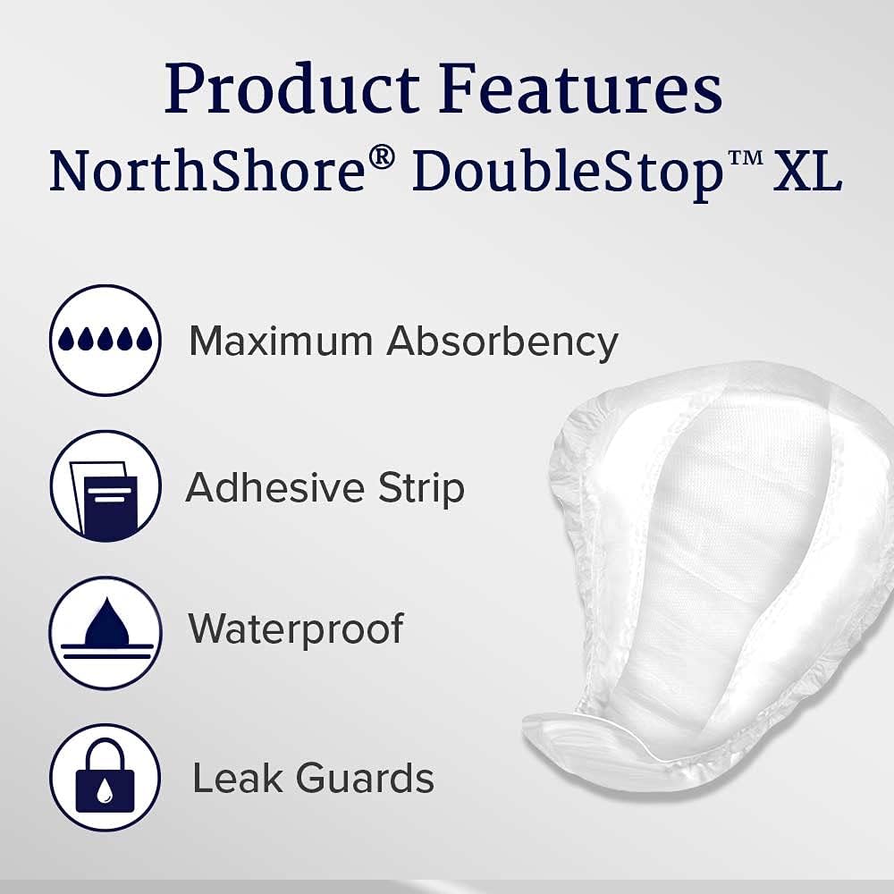 NorthShore DoubleStop XL Male Guards for Men, Case/84 (6/14s) Pack of 2