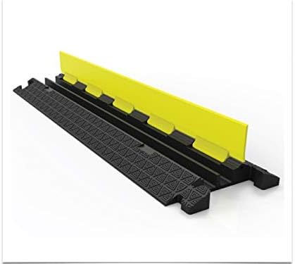 Kable Kontrol Atlas Cable Protector Ramp - 3 Channel - 38” Long – Black & Yellow - Channel Size – 1.57” Width x 2.36” Height | Overall Width – 20” & Height – 3” | Pedestrian & Light Vehicle Traffic