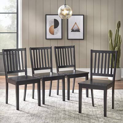 Raine Slat Back Side Chair Andover Mills Color: Black