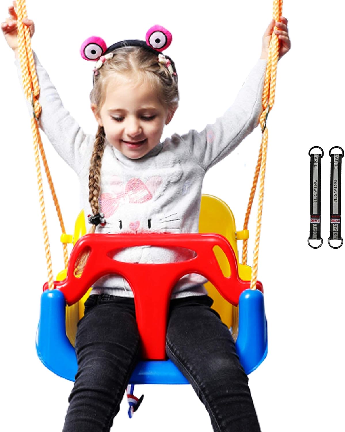 RedSwing 3-in-1 Baby Swing Seat, Toddler Swing, Anti-Flip Snug & Secure Detachable Infants to Teens Kids Swing Seat for Outside Playground, Blue Pack of 2