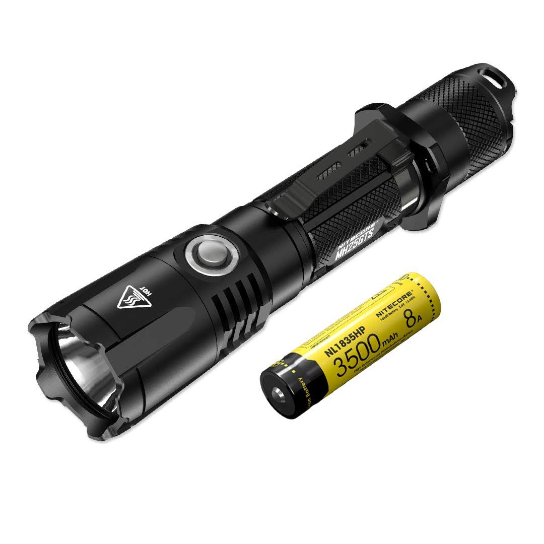 Nitecore MH25GTS 1800 Lm Rechargeable Tactical Flashlight, Black