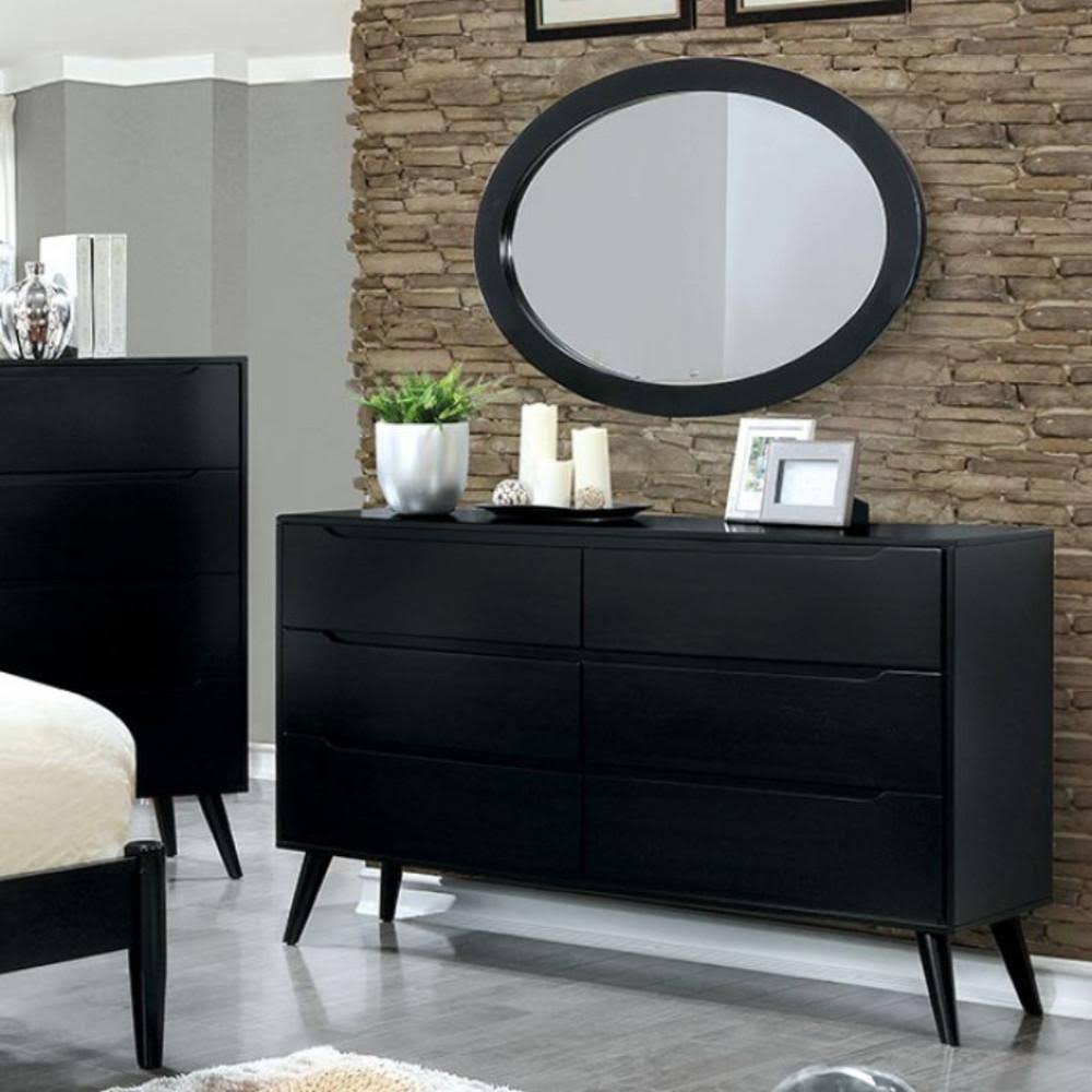 Benzara - Minimal Style Mid-Century Modish Wooden Dresser, Black