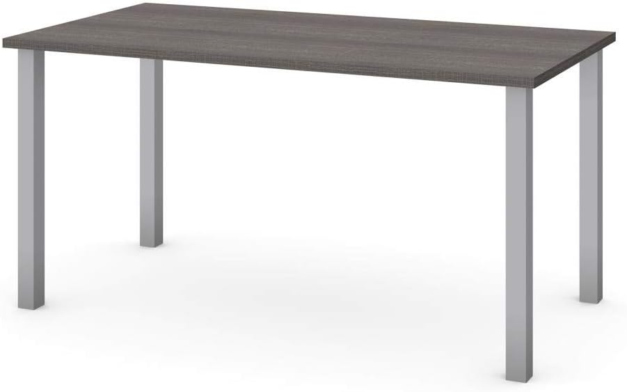 Bestar Table with Square Metal Legs, 30 x 60, Black