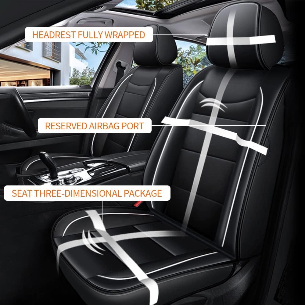 YORKNEIC Seat Cover Custom Fit for Mazda cx-5 2013-2022 Front Seats Leather Seat Protector Airbag Compatible Automotive Vehicle Cushion Cover for Mazda cx-5 Comfortable Black 2 PCs