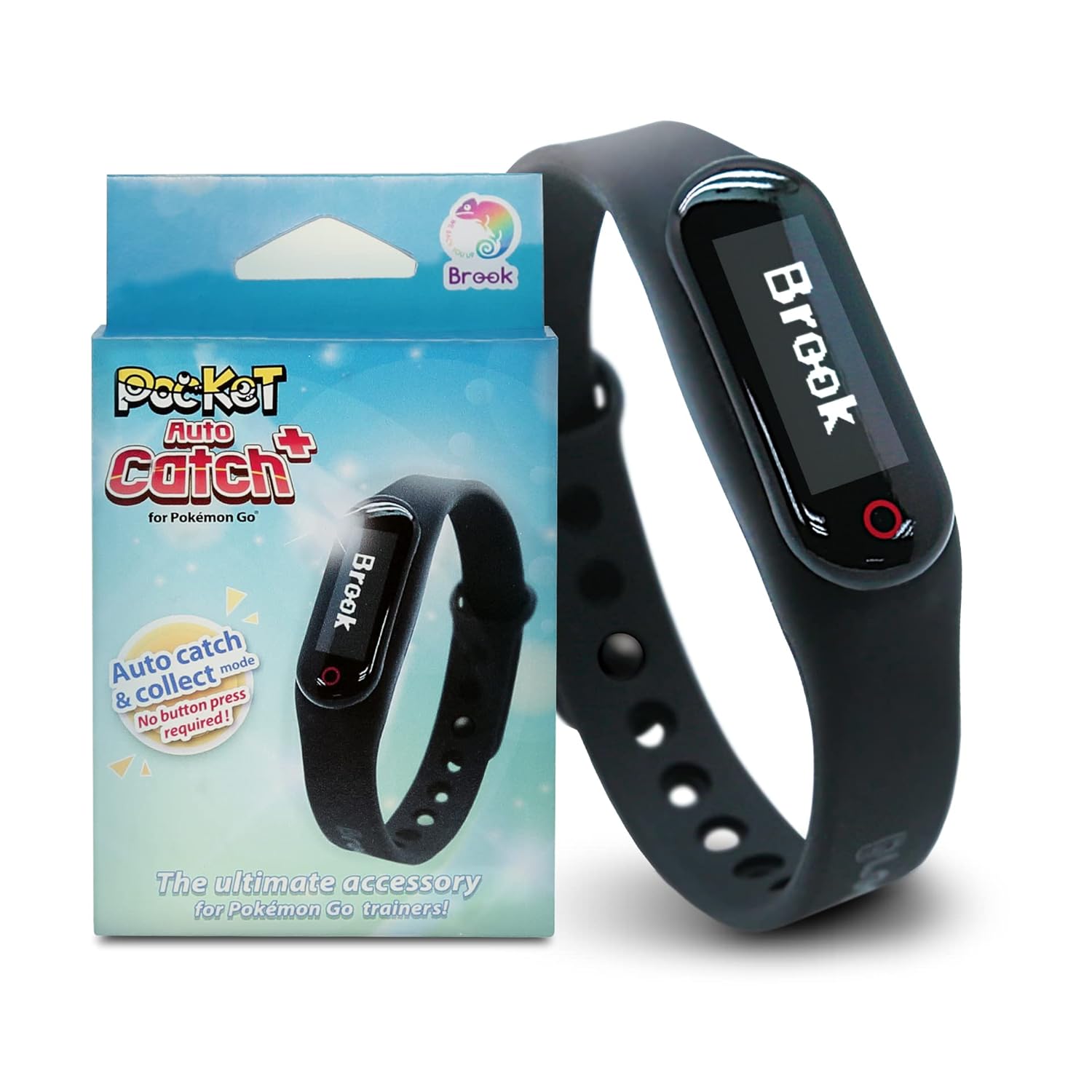 Brook Pocket Auto Catch Plus - Spin Catching and Collecting Items, Wristband Bracelet Accessory, Reminder for Disconnection, Battery Capacity Display