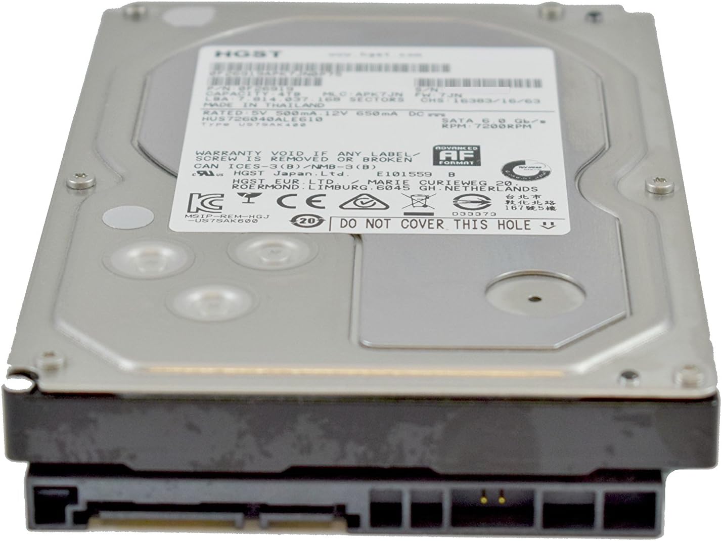 HGST Ultrastar 7K6000 4TB 7200 RPM SATA 128MB Cache 3.5