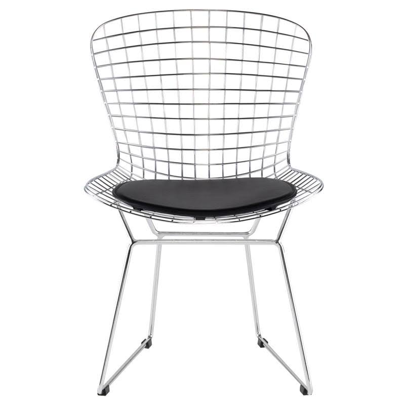 Wireback Black Naugahyde Dining Chair