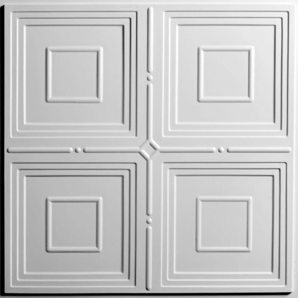Ceilume Jackson White 2 ft. x 2 ft. Lay-In or Glue-up Ceiling Panel (Case of 6)
