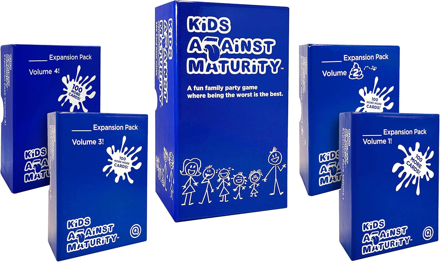 Kids Against Maturity: Card Game for Kids and Families, Super Fun Hilarious for Family Party Game Night, Combo Pack with Expansion #1 #2 #3 and #4 Pack of 2