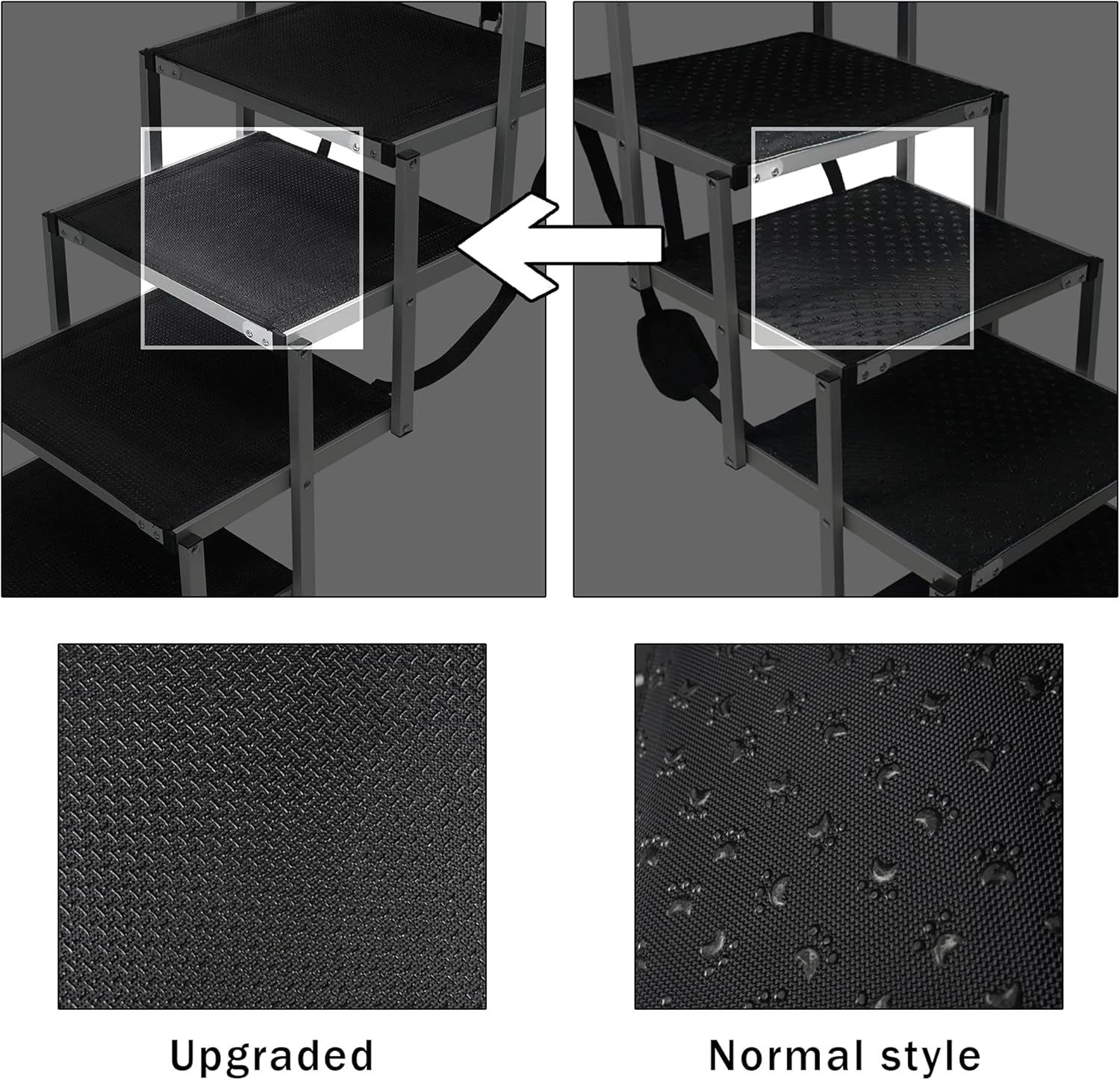 Petshug 5 Steps Aluminum Sturdy Pet Ramp Stairs for Large Dogs, Folding Lightweight Dog Steps with Increased Nonslip Surface for Trucks, Cars, SUV and High Beds, Portable Ladder Supports Up to 150 Lbs