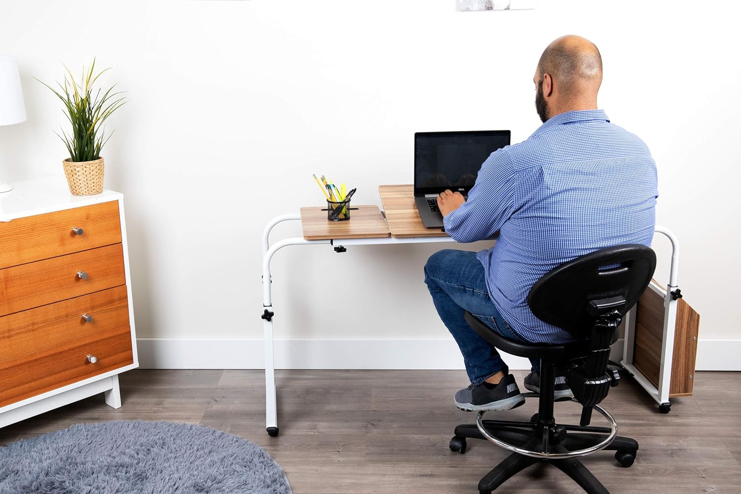 Mind Reader Over Bed Table Home-Office-desks, Brown Pack of 2