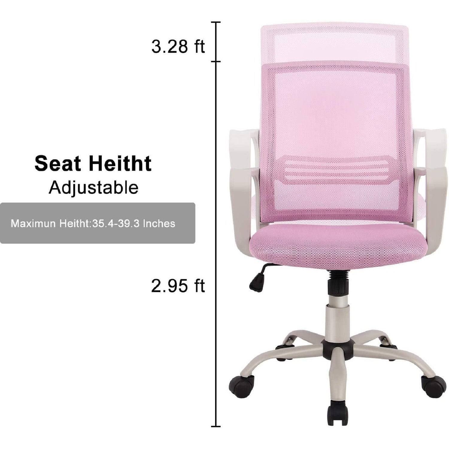 SMUGDESK Office Chair, Mid Back Mesh Office Computer Swivel Desk Task Chair, Ergonomic Executive Chair with Armrests Features -