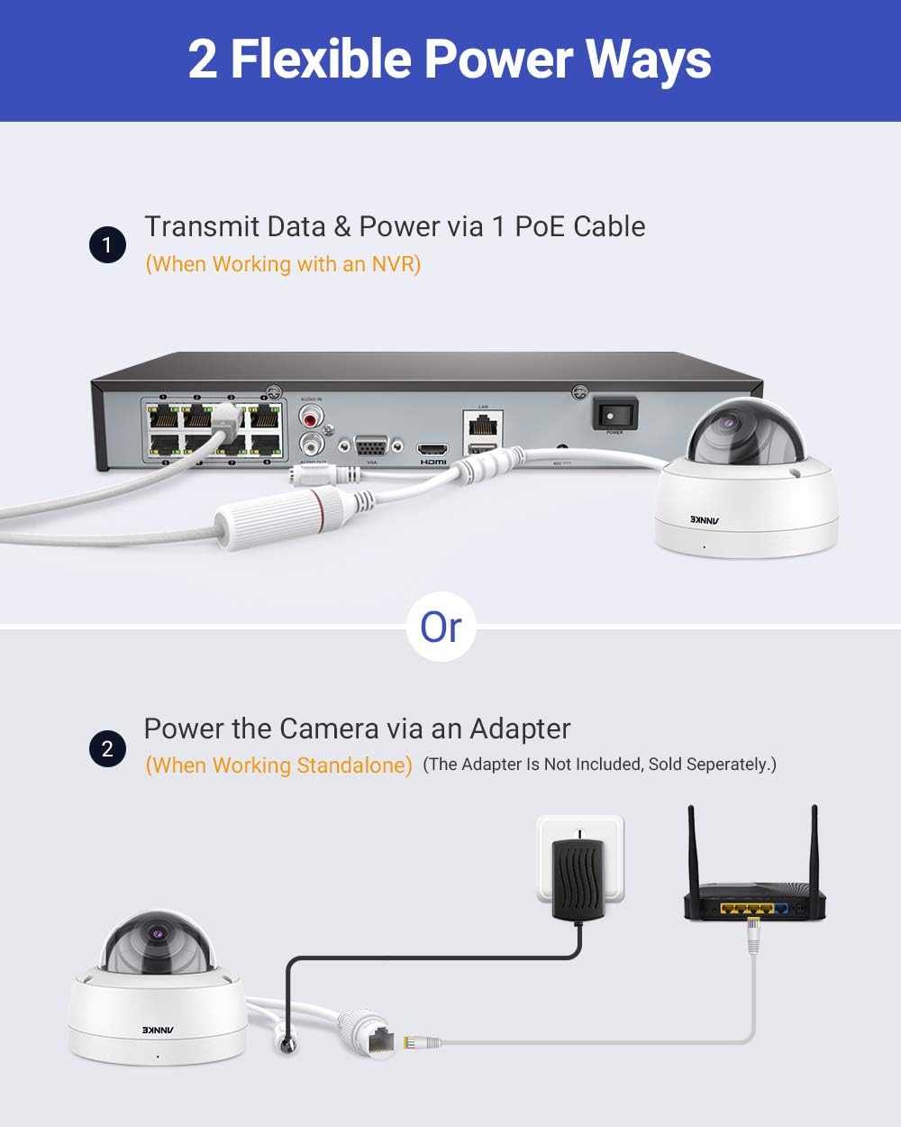 ANNKE H800 8MP PoE Security Camera System, 8CH H.265+ NVR w/4pcs 4K Ultra HD IP Dome Cameras, Pre-Install 2TB HDD, 100ft EXIR 2.0 Night Vision, IP67, IK10 VandalProof, RTSP, Remote Access, Not PTZ