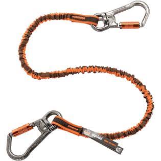 Ergodyne Shock Absorbing Tool Lanyard with Two Double Locking Swiveling Carabiners, Tool Weight Capacity 25lbs, Squids 3119, Ora