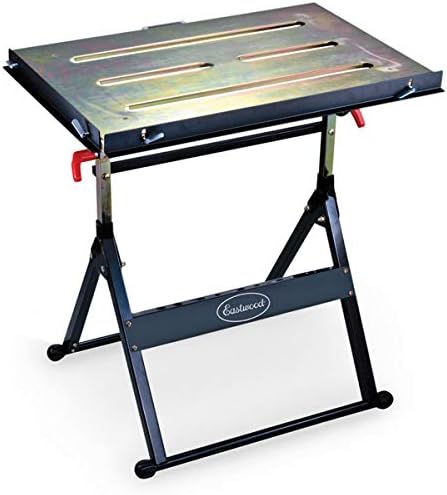 Eastwood Adjustable Steel Welding Table Strong Hold Industrial Workbench Table Welding 14 Gauge Plated Work Surface