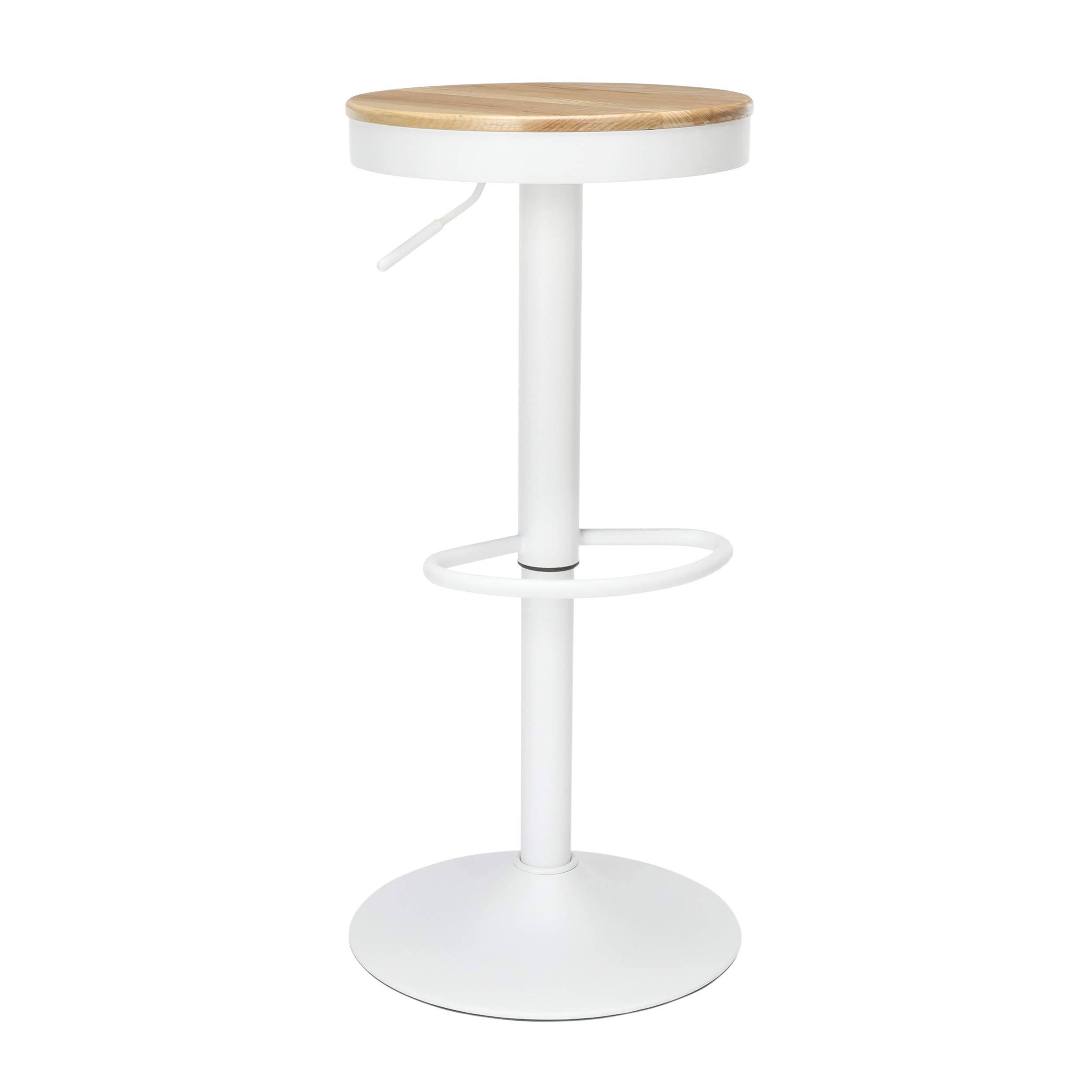 Ofm 161 Collection Industrial Modern Backless 23x22 to 32x22 Height Adjustable Bar Stool, 2 Pack - White Natural