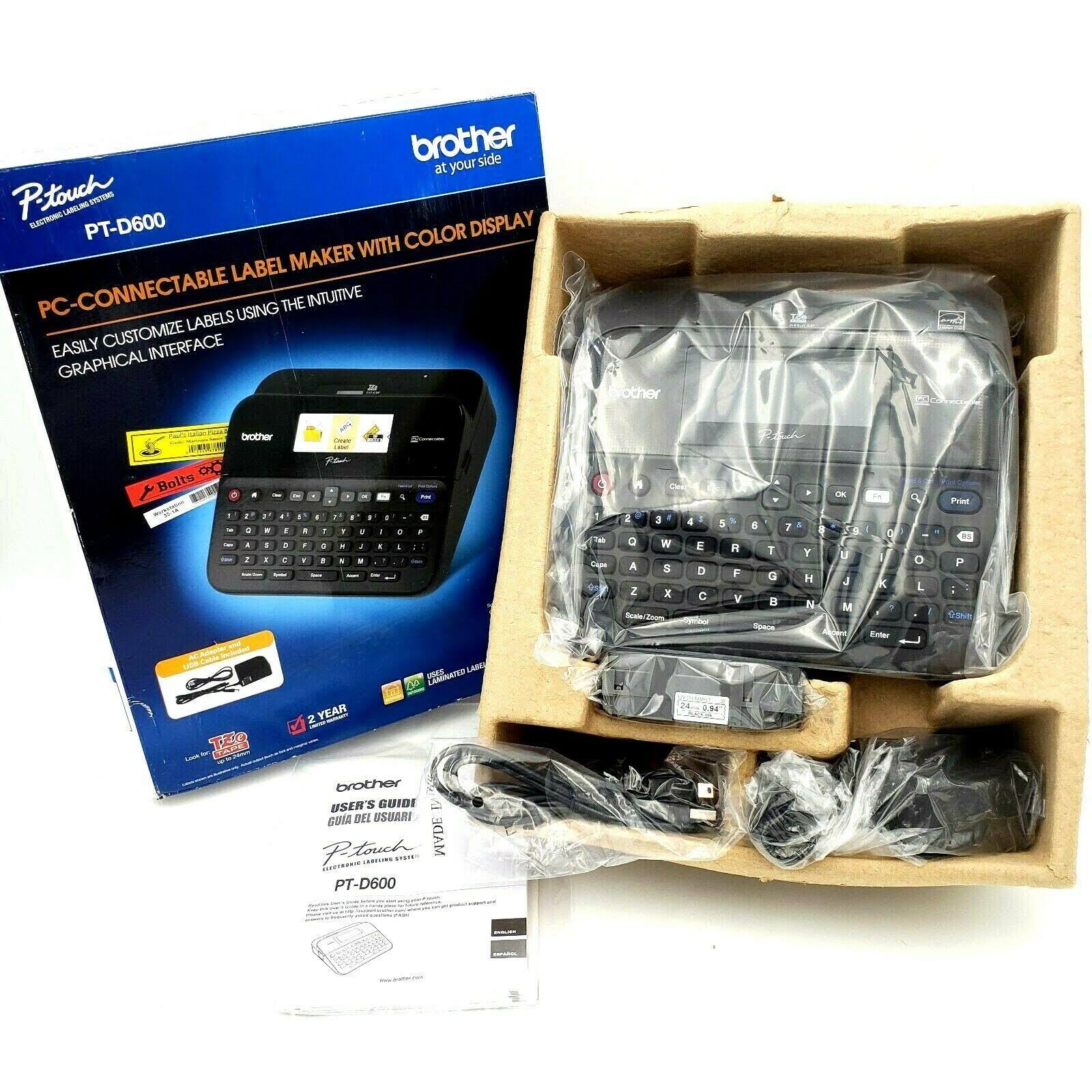 Brother P-Touch PT-D600 Monochrome Thermal Transfer Label Printer - Black/Dark Gray