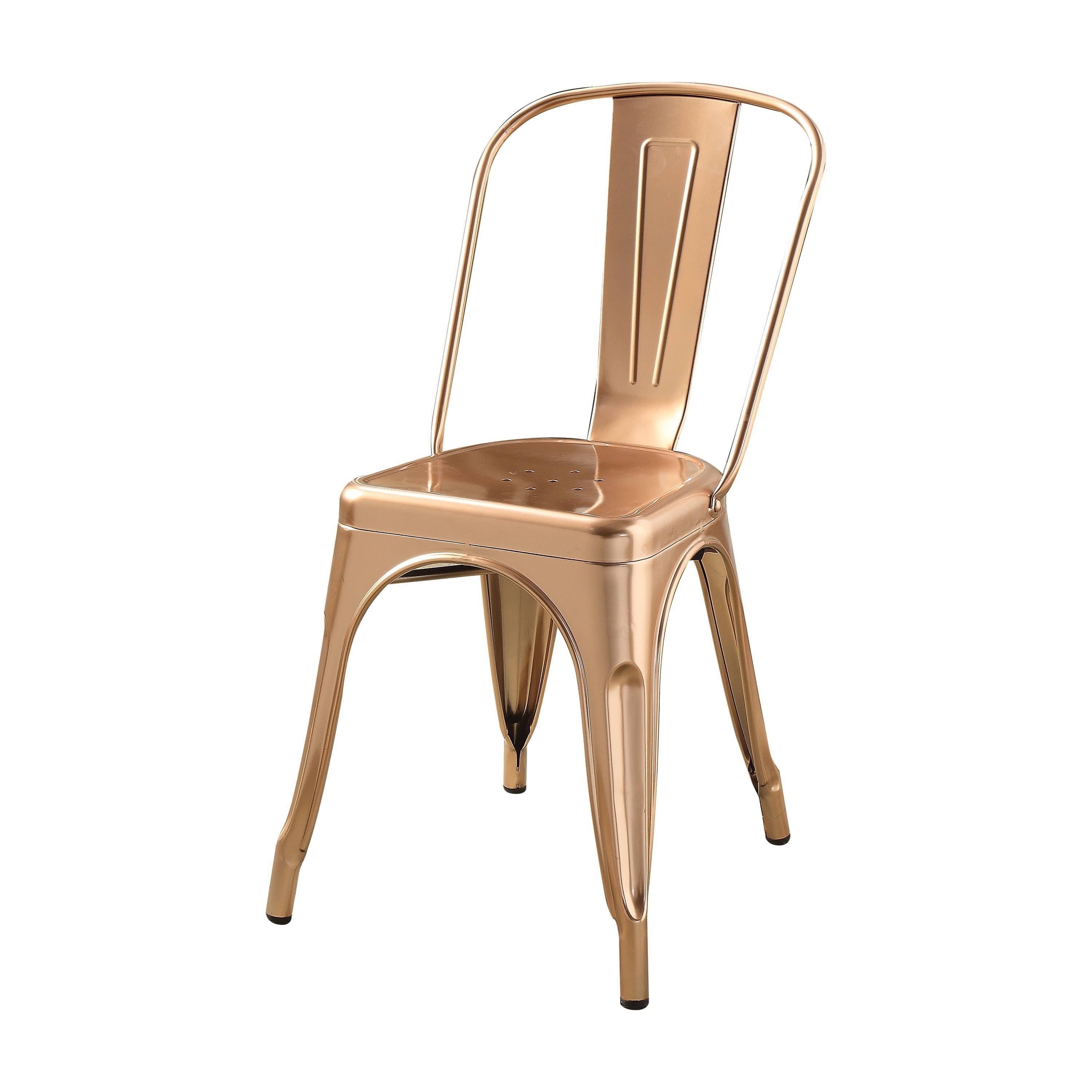 Acme Jakia Side Chair Glossy Rose Gold - Set of 2