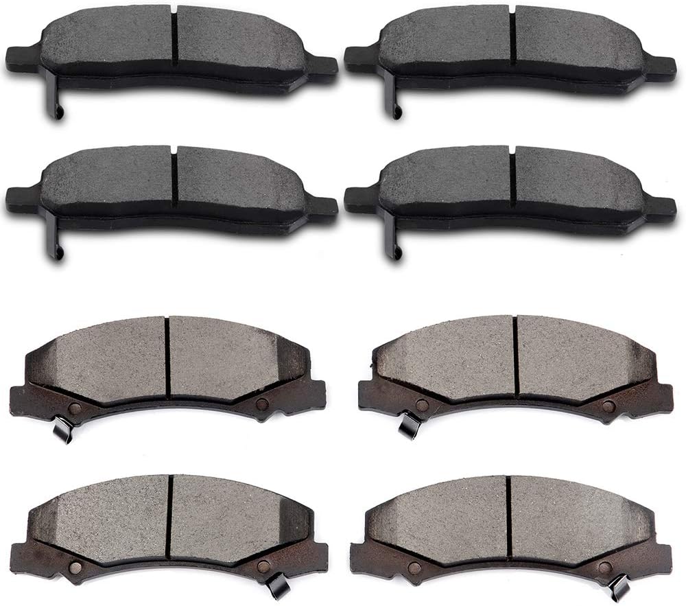 Front Rear Ceramic Brake Pads Kits 8pcs fit for 2006-2011 for Buick Lucerne, 2006-2011 for Cadillac DTS