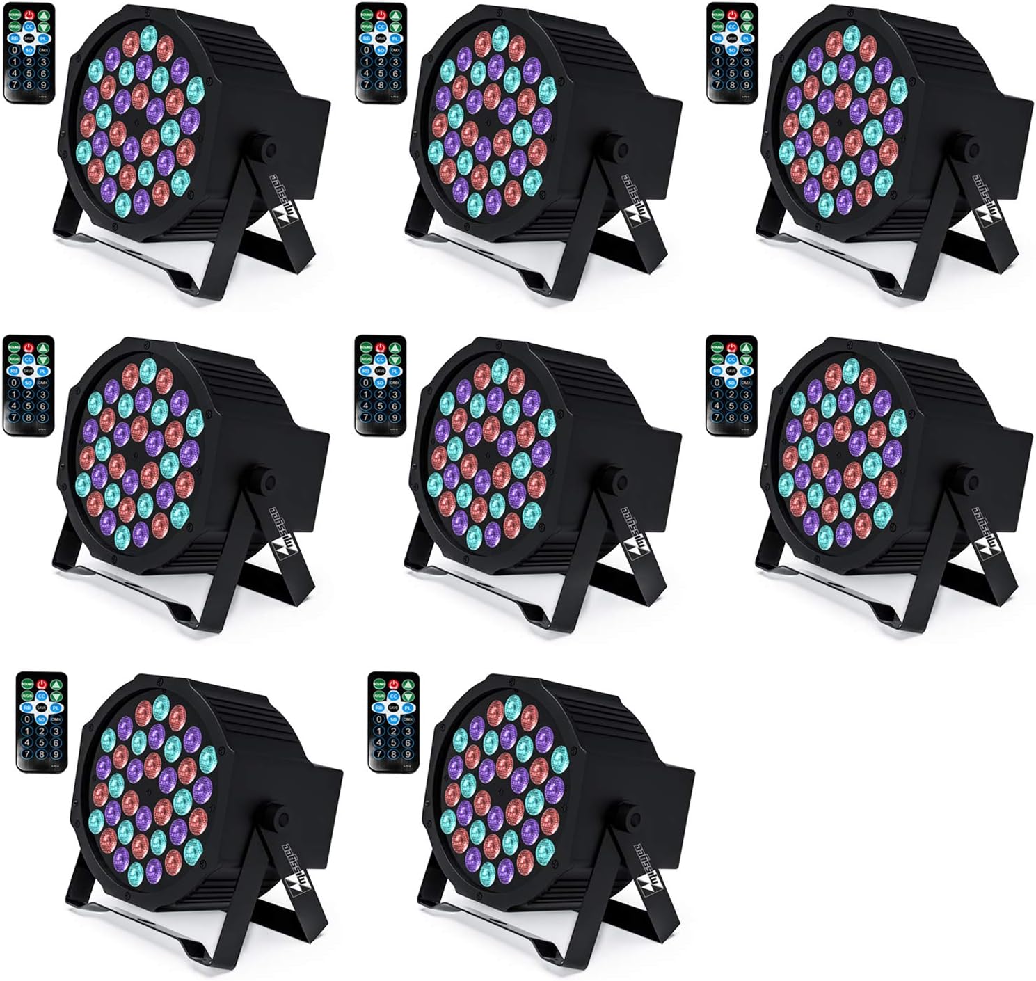 Uplights 36 RGB Led Stage Lights, Missyee Sound Activated DMX Uplighting, LED Par Can Lights with Remote Control, 9 Modes LED Uplights for Events Wedding Party Festival (8 Pack)