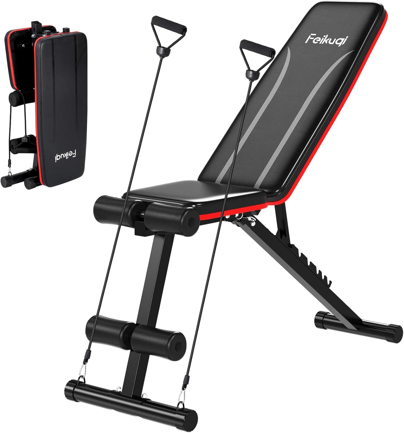 Adjustable Weight Bench, Feikuqi Durable Workout Bench fits Full Body Exercise, Folding Strength Training Benches for Home Gym Incline and Decline Bench Press¡­ Pack of 2