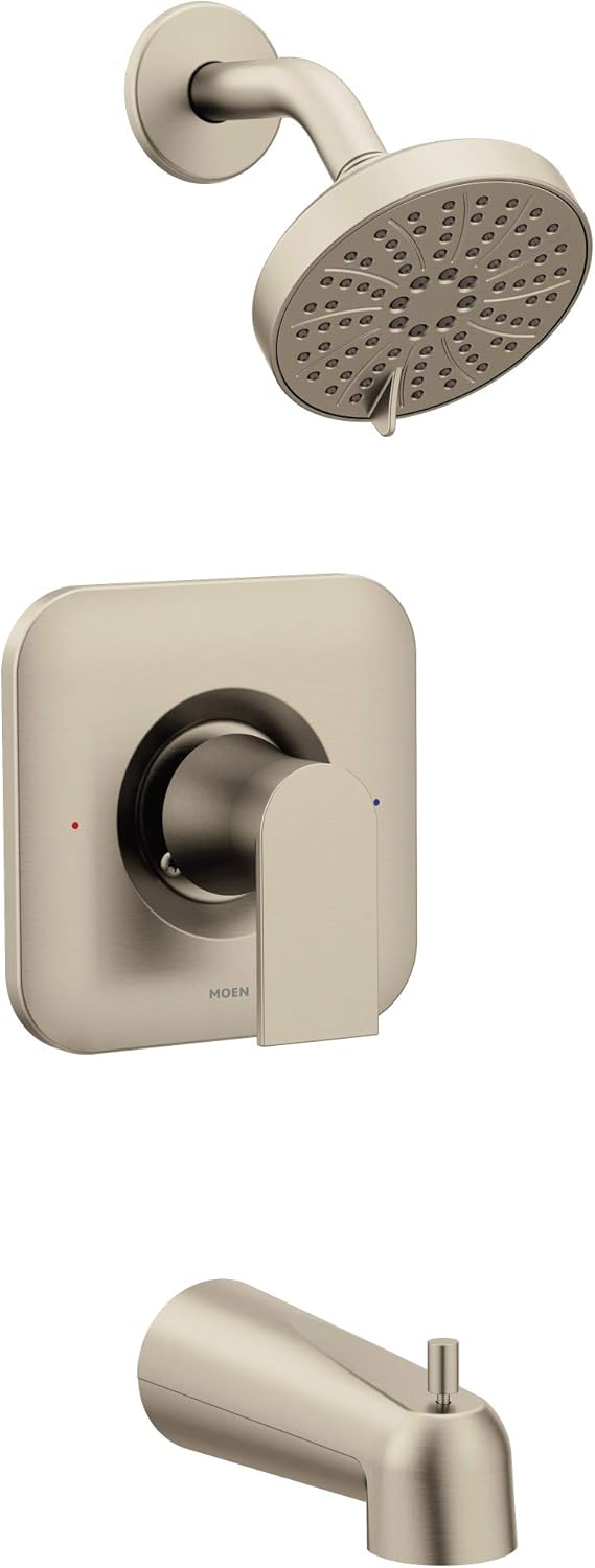 Moen T2473EPBL Genta Posi-Temp Pressure Balancing Eco-Performance Modern Tub and Shower Trim, Valve Required, Matte Black