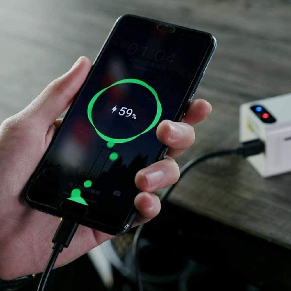 2 in 1 Power Bank & Projection Keyboard Bluetooth Link Mobile Phone Holder Power Bank Creative Gift Computer Accessories, White