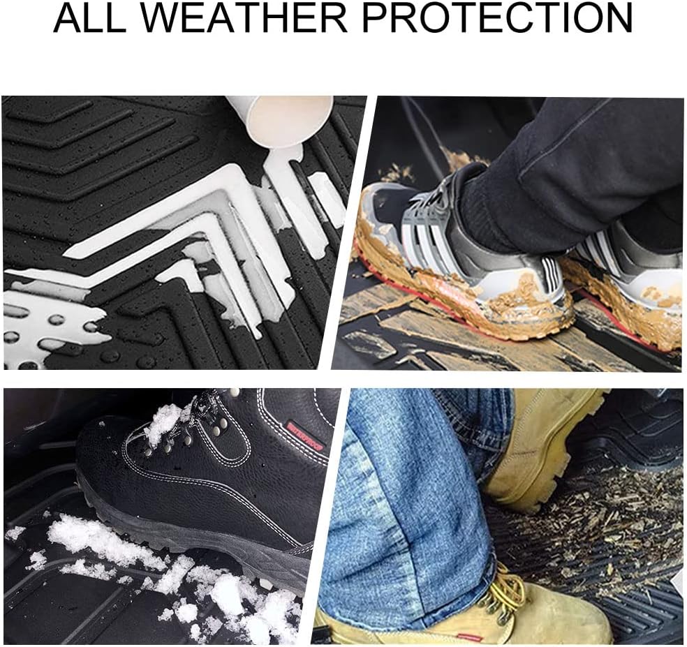 Aosky Car Floor Mats Compatible with Honda Accord 2018-2021, Automotive Floor Liners All Weather Protection, Durable FlexTough Non-Slip Waterproof Rubber (1st & 2nd Row Black)