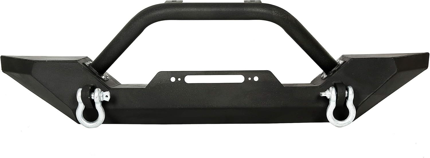 Front And Rear Bumper Compatible With 1987-1996 Jeep Wrangler YJ 1997-2006 TJ Rear Bumper W/Tire Carrier And D-Rings -You will receive three packages