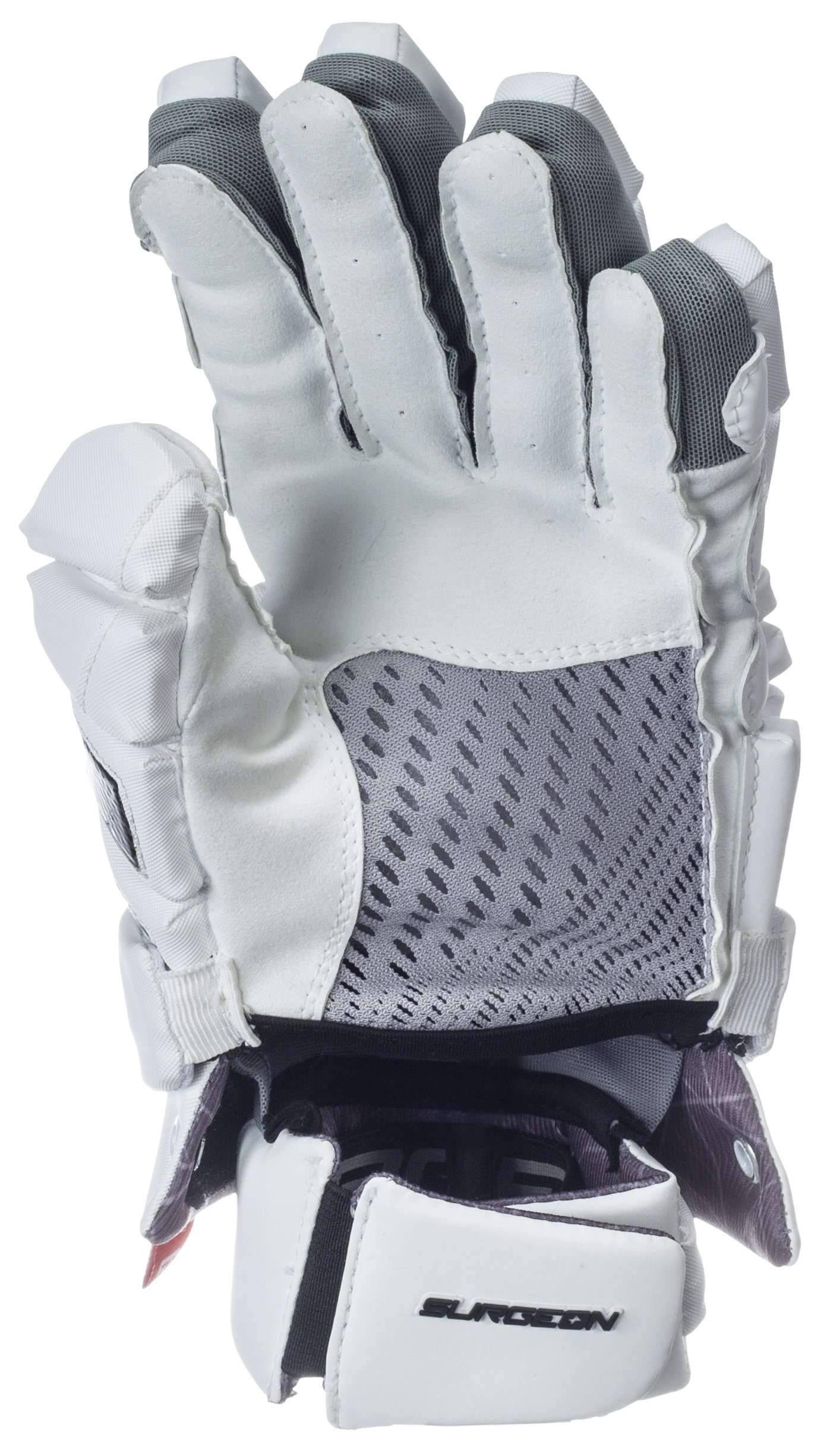 STX Lacrosse Surgeon 700 Gloves, Medium, White