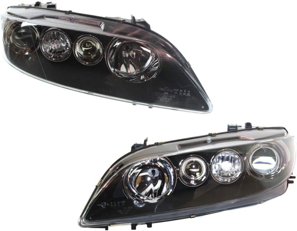 CarLights360: For Mazda 6 Headlight 2006 2007 2008 Pair Driver and Passenger Side Black Housing For MA2502135 + MA2503135
