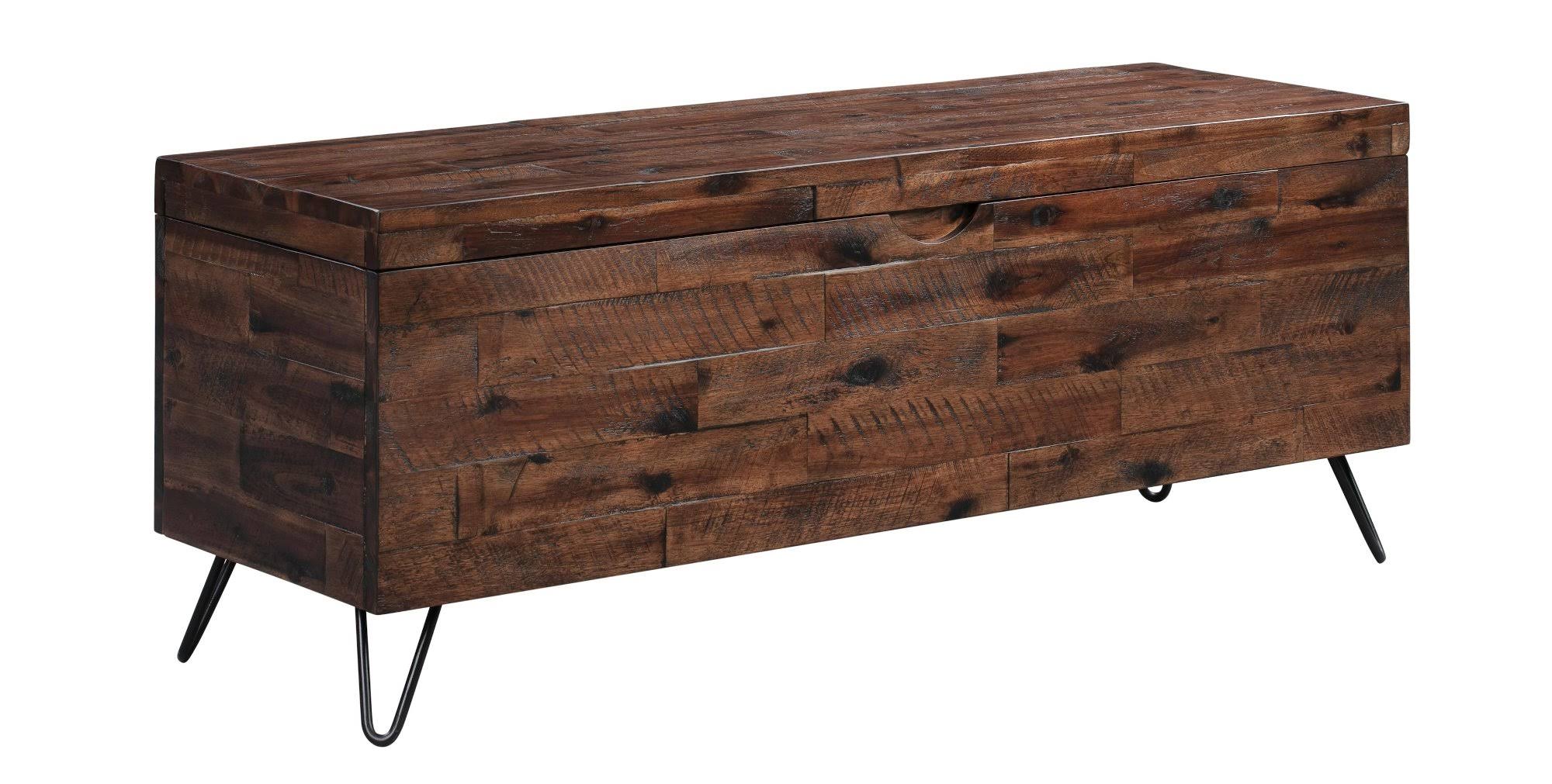 Crawford u0026 Burke Rapone Acacia Wood 46-Inch Storage Bench, Brown