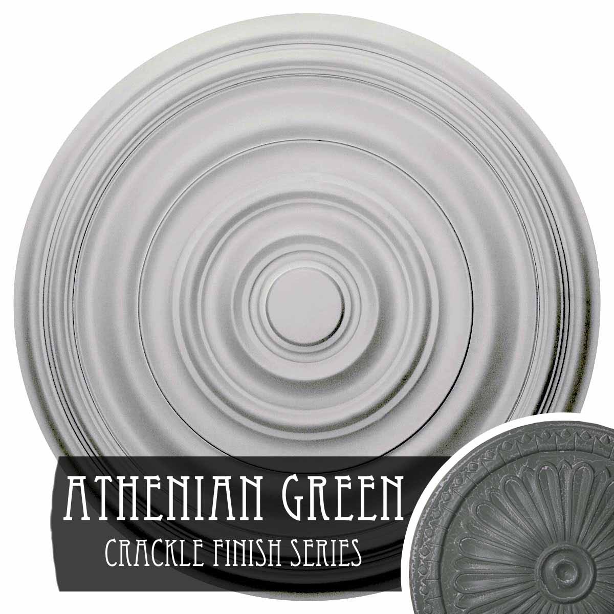 29 1/8x22OD x 1 1/2x22P Carton Smooth Ceiling Medallion (Athenian Green Crackle)