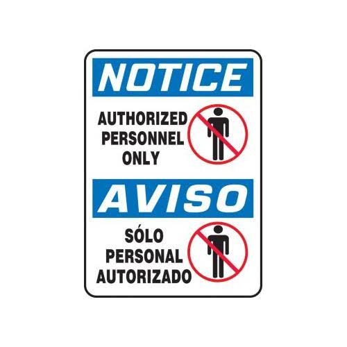Accuform, SBMADM866XP, 14x22 x 10x22 Osha Safety Sign Authorized ...