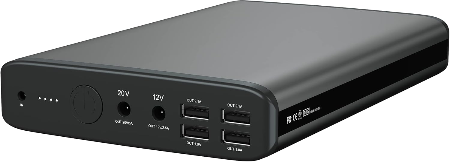 Laptop Battery Pack 50000mAh Power Bank for Laptop, PowerOak Portable Laptop Charger 20V/12V/5V External Battery Backup Compatible with Notebook Laptop Tablet Phone