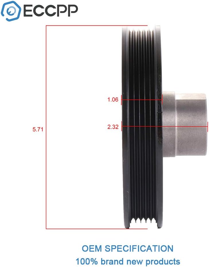 ECCPP Harmonic Balancer Fit for 1996-2000 Toyota 4Runner 1994-1998 Toyota T100 1995-2004 Toyota Tacoma