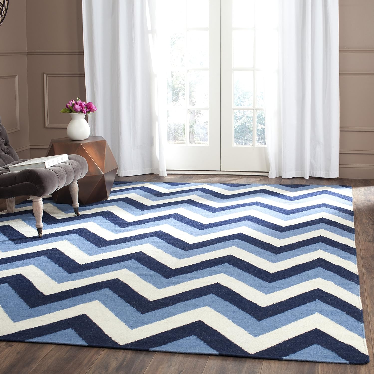 Safavieh Dhurries Collection DHU640C Handmade Flatweave Premium Wool Runner, 2'6