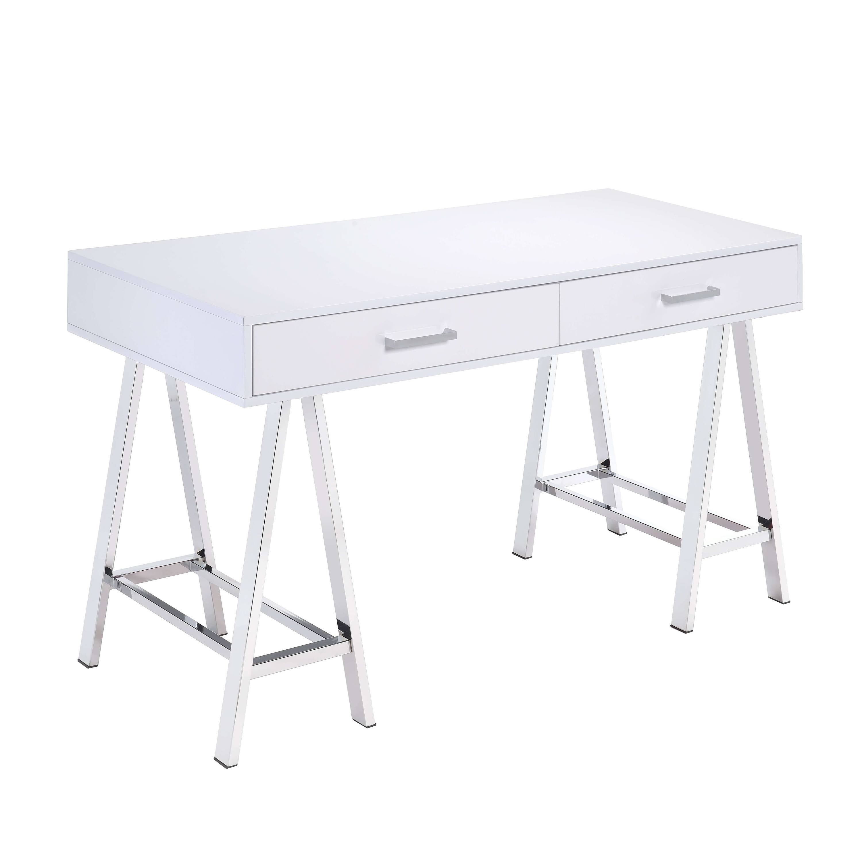 Acme Coleen Home Office Desk, White/Chrome
