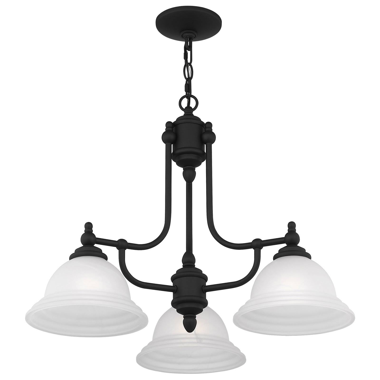 Livex Lighting 4253-04 North Port 3 Light Black Chandelier