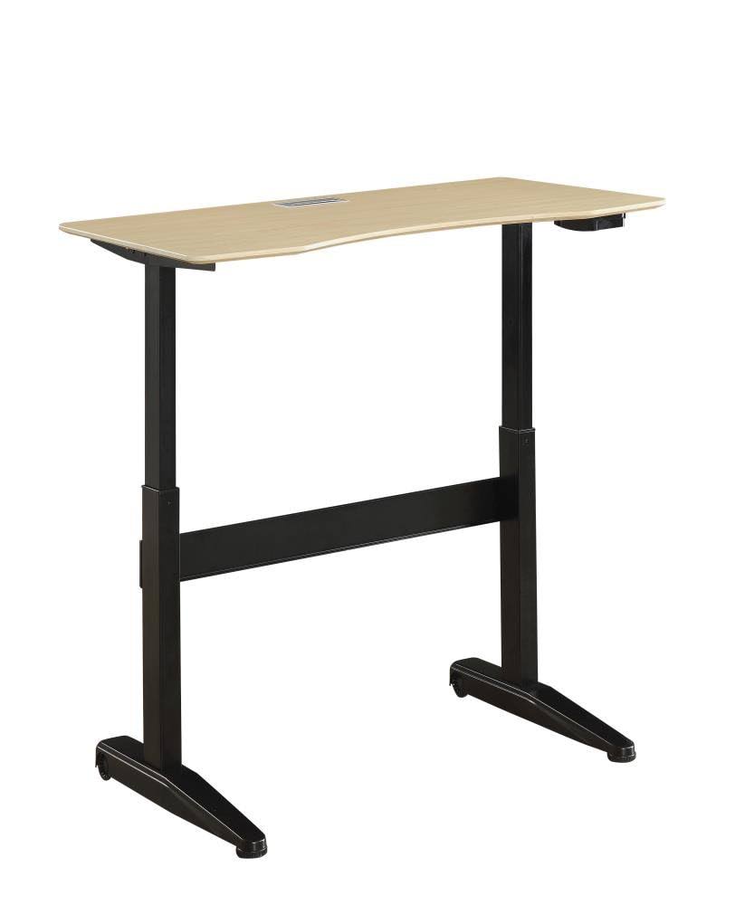 Furniture of America Glenda Adjustable Metal Computer Desk in Black - IDF-DK6092BK-L