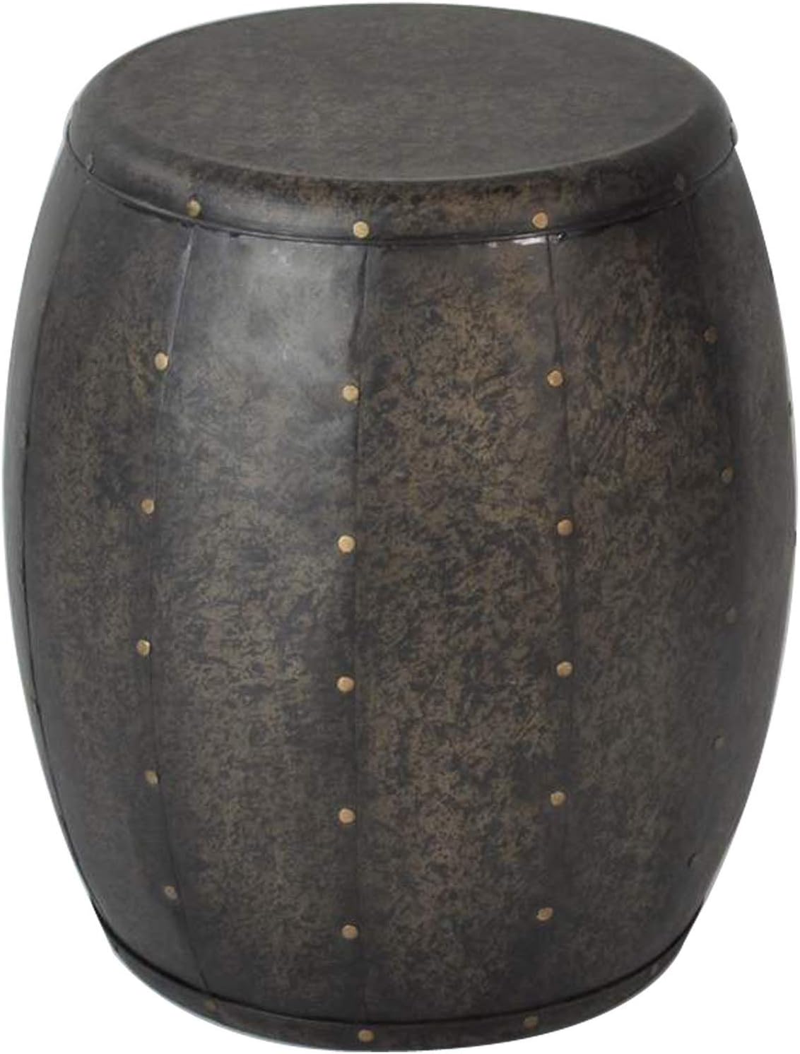 Madison Park Cirque Accent Tables-Metal Body Drum Design, Modern Mid-Century Style Living Room Furniture, See below, Brown