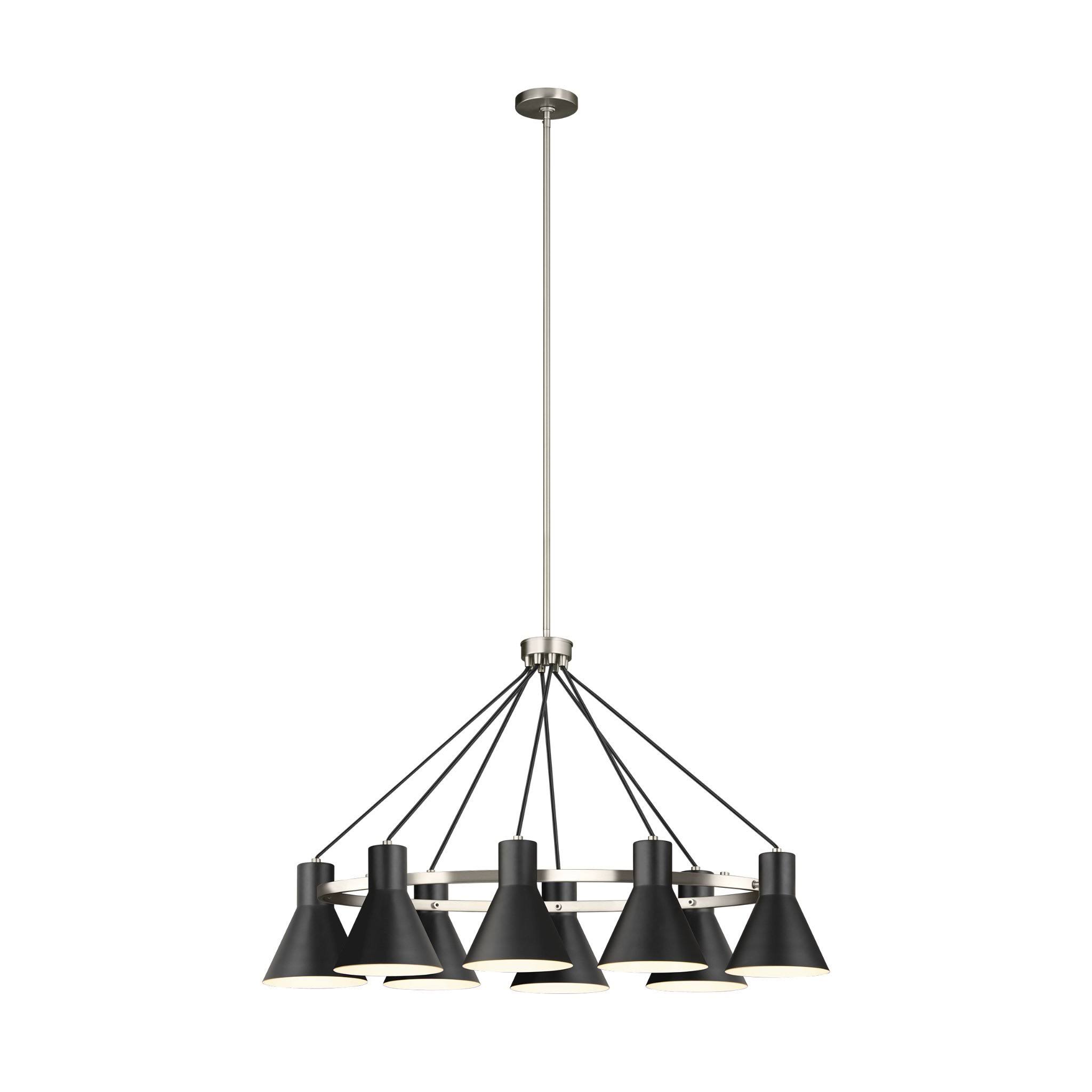 Sea Gull Lighting 6641308-962 Towner Eight Light Island Chandelier - Brushed Nickel / Black