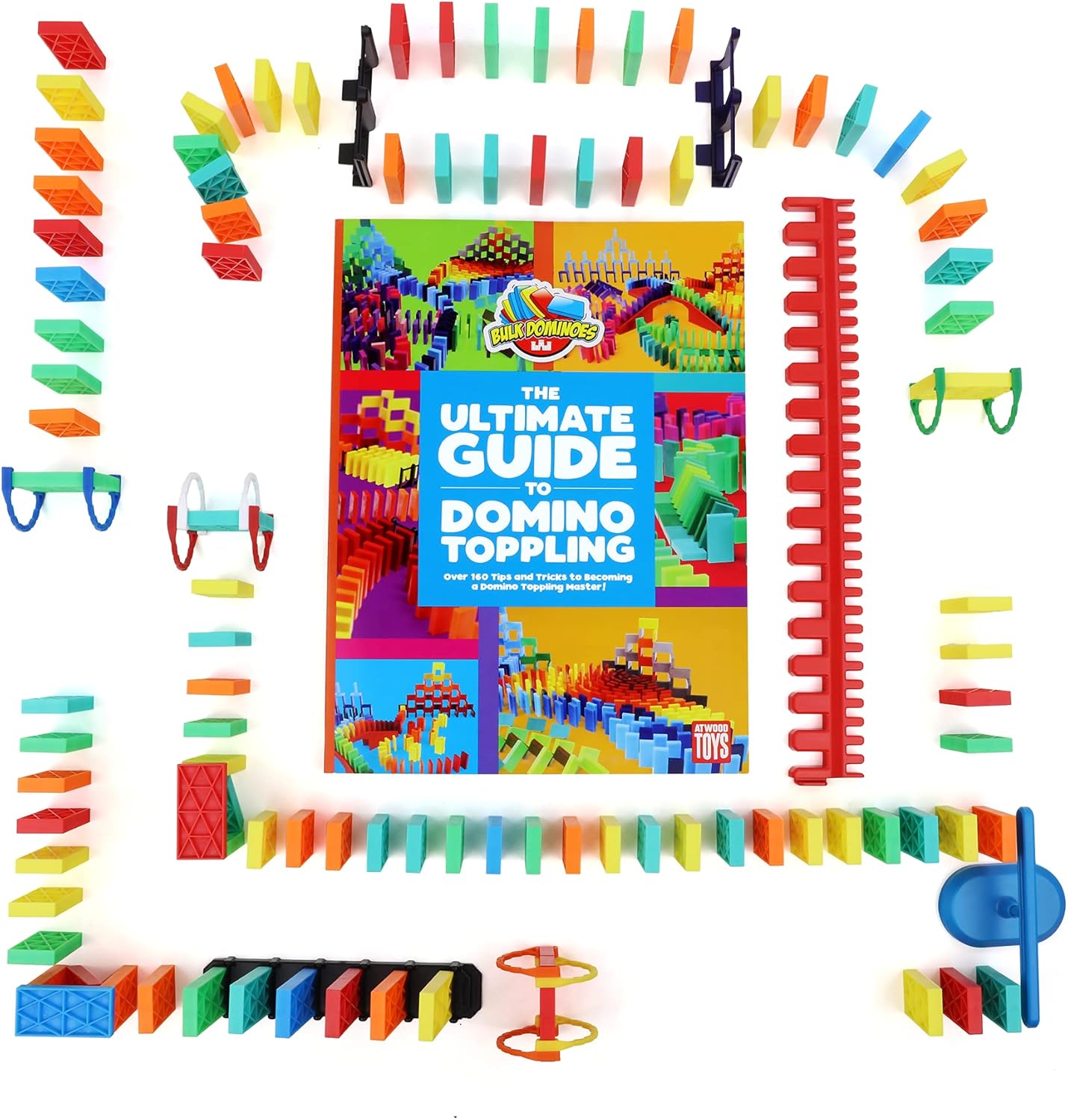 Bulk Dominoes Ultimate Starter 101 Kinetic Domino Kit | Dominoes Set, STEM STEAM Small Toys, Family Games for Kids, Kids Toys and Games, Building, Toppling, Chain Reaction Sets Pack of 2