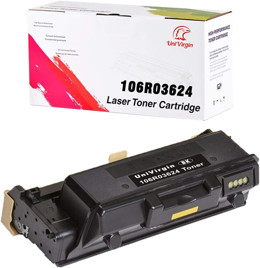 UniVirgin Compatible Toner Replacement for Xerox 106R03624 High Yield 15,000 Pages Toner Cartridge for Use in Xerox WorkCentre 3345, Xerox WorkCentre 3335, Xerox Phaser 3330 (106R03624 Black, 1-Pack) Pack of 2